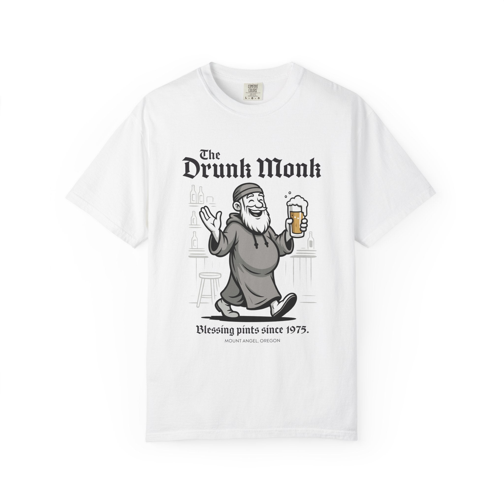 Drunk Monk Bar T-Shirt: Blessing pints since 1975 - J Pop's Closet