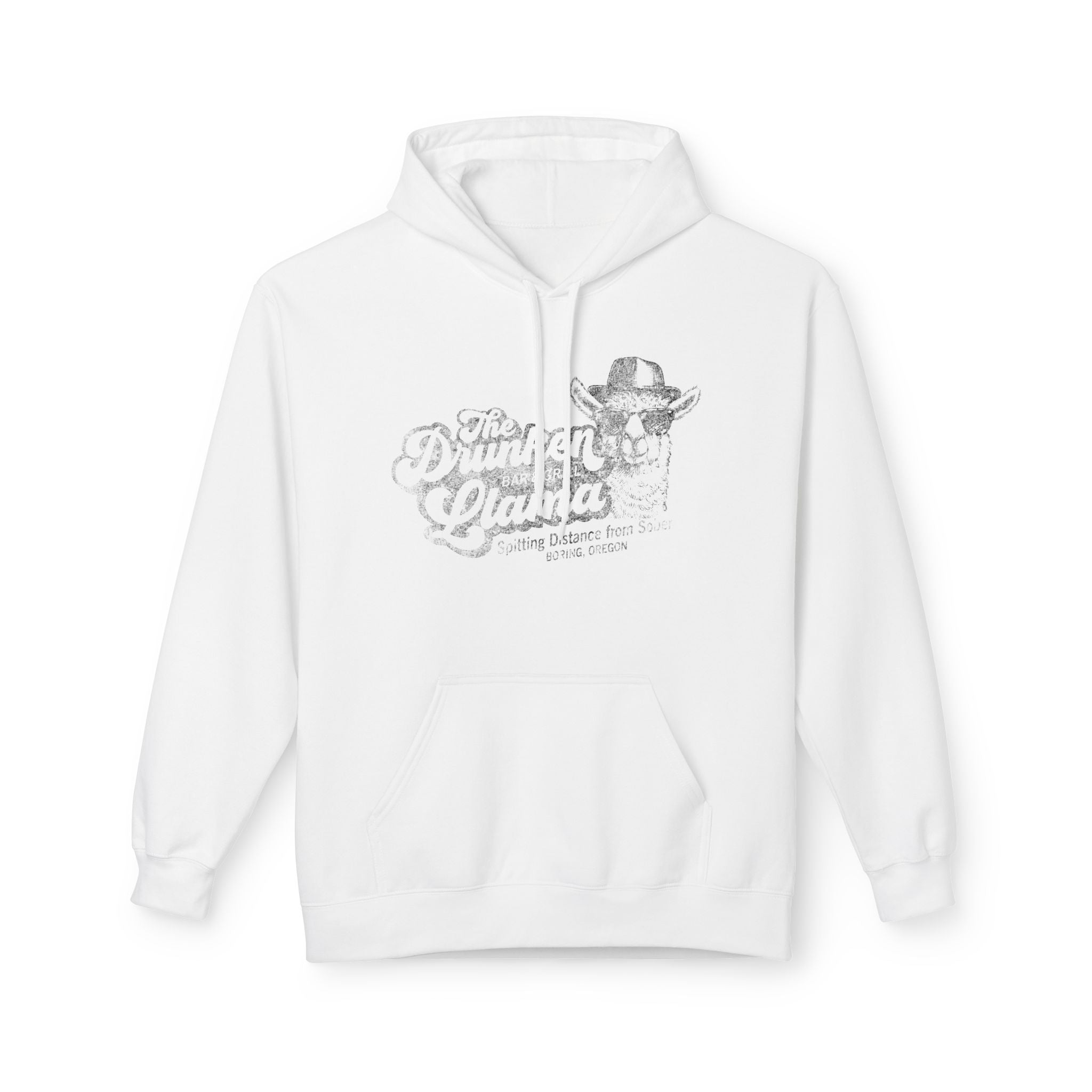 Drunken Llama Bar & Grill Hoodie: Spitting distance to sober - J Pop's Closet
