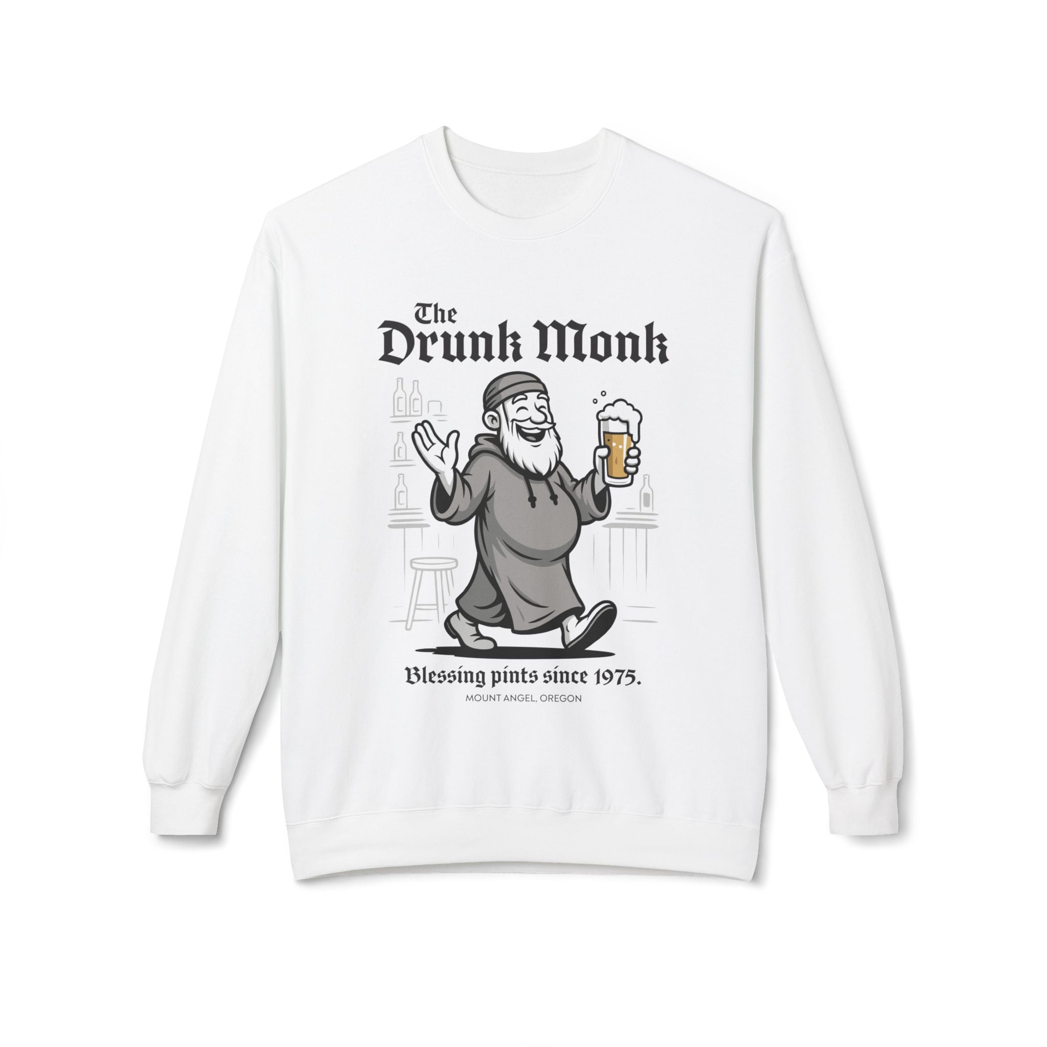 The Drunk Monk Sweatshirt: Blessing pints since 1975 - J Pop's Closet