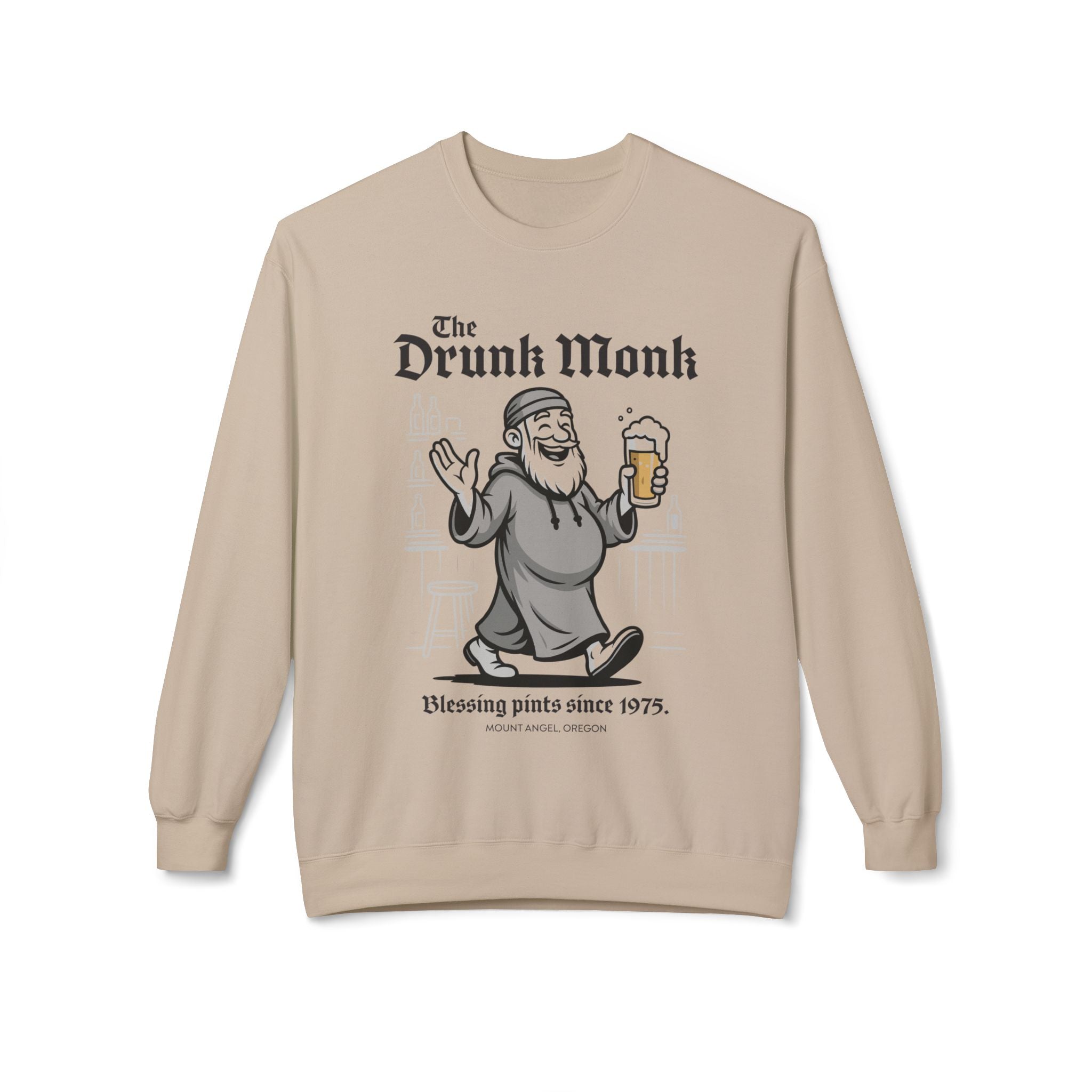 The Drunk Monk Sweatshirt: Blessing pints since 1975 - J Pop's Closet
